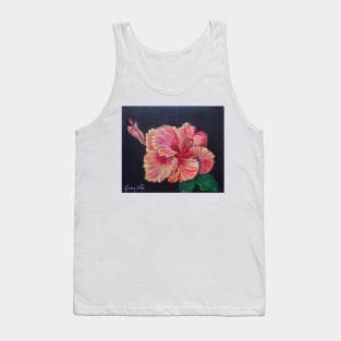 Pretty Orange Hibiscus Tank Top